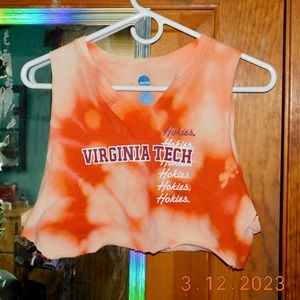 Hokies Virginia Tech tee bleach tie dye college crop top tee vintage distressed
